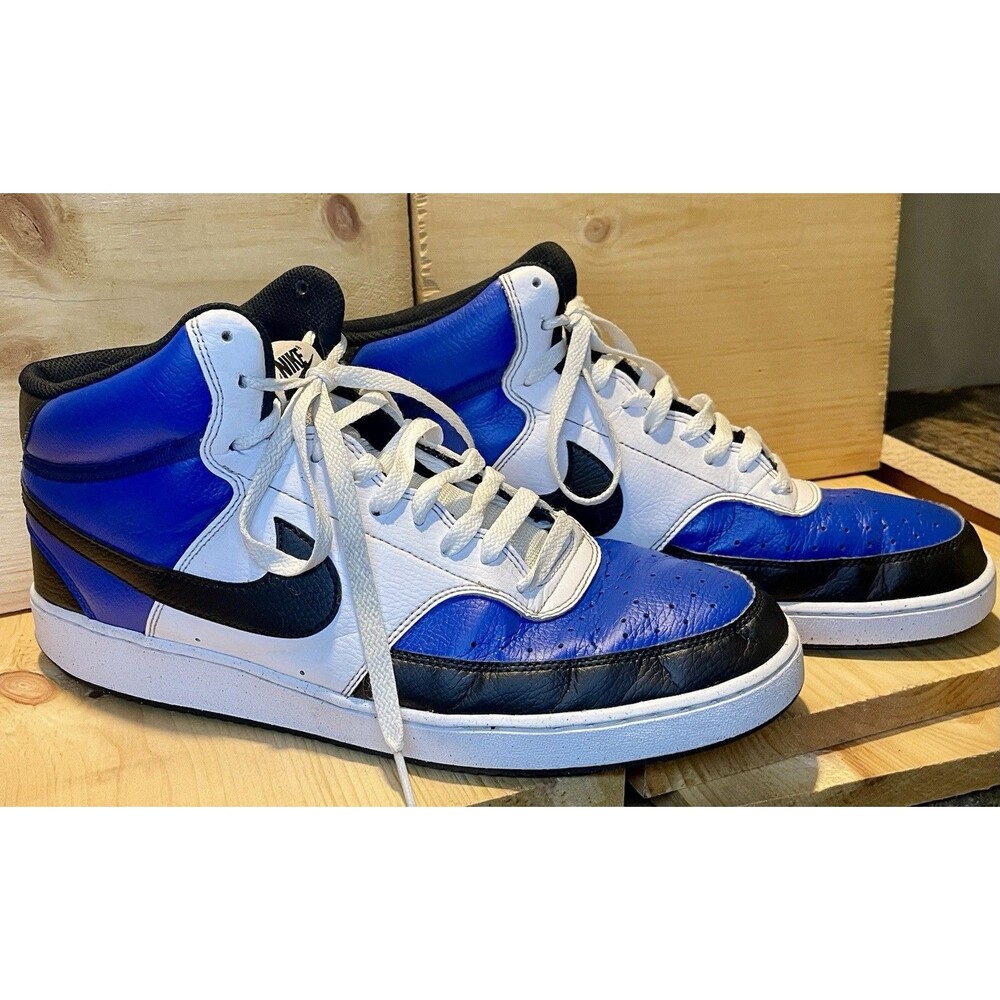 Nike Men’s Sz13 Court Vision Mid DM1186-400 Royal Blue White Black